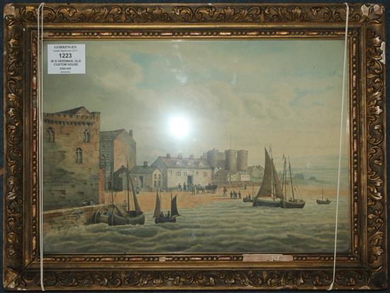 William Gawin Herdman (1805-1882), ink & watercolour, Old Custom House and Castle, Liverpool